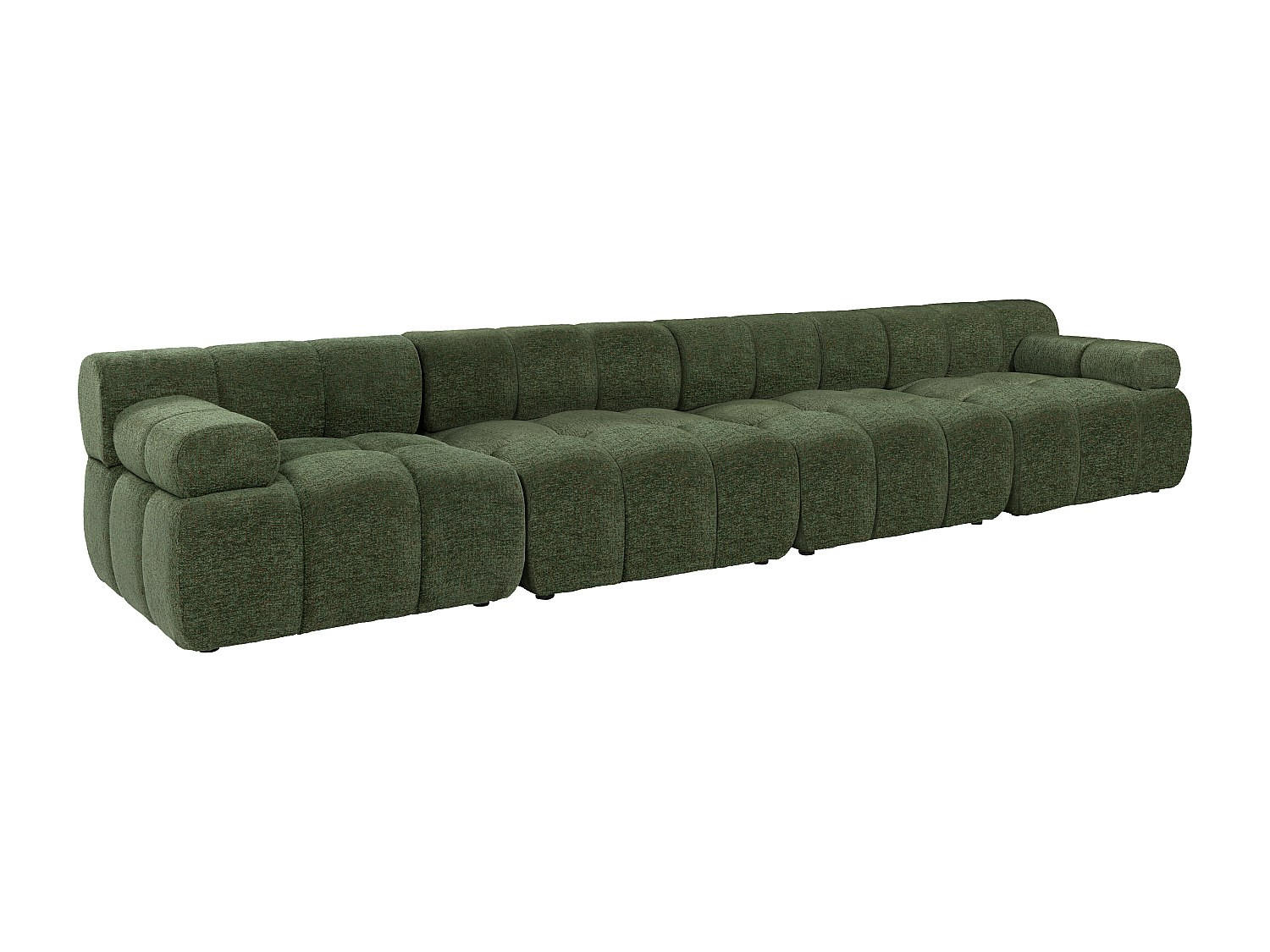 MODULIERBARES Sofa - 5 Personen - stoff - grün Facivil - Grün, Kunststoff/Textil (376/70/94cm) - Vente-Unique