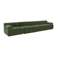 MODULIERBARES Sofa - 5 Personen - stoff - grün Facivil - Grün, Kunststoff/Textil (376/70/94cm) - Vente-Unique