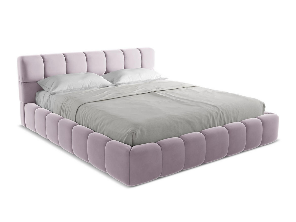 POLSTERBETT mit Bettkasten und Lattenrost 200x228 Violett - Lila/Flieder, Kunststoff/Textil (180/200cm) - Makamii