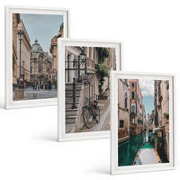 BILDER SET 3er Set - 40x60 cm Weißer Rahmen - Venedigs Wasserstraßen - Weiß, Kunststoff (40/60cm) - TULUP