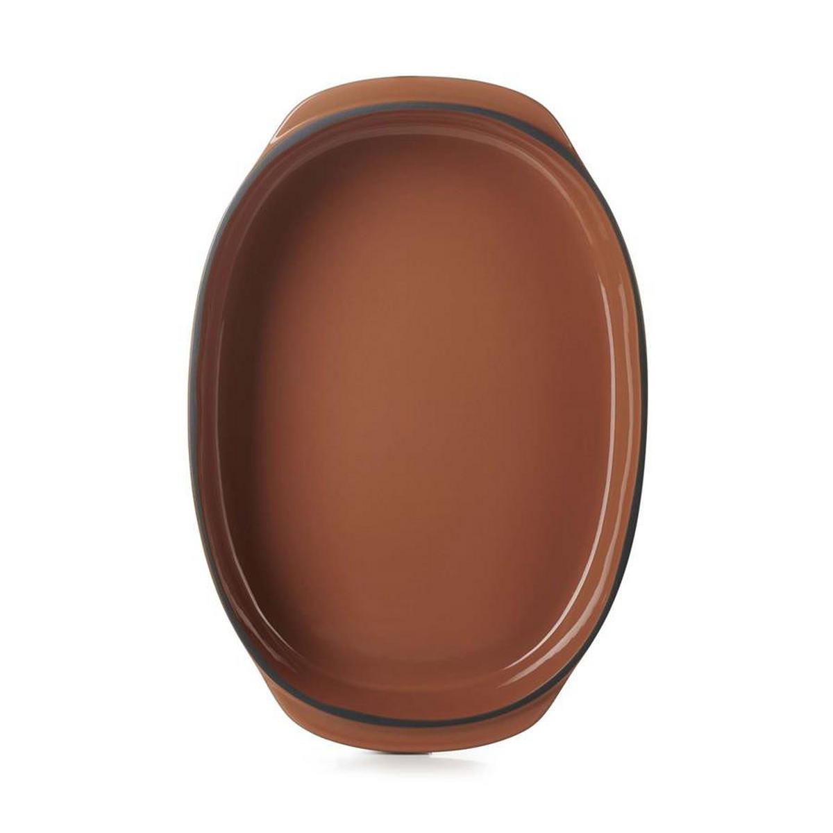 AUFLAUFFORM RECHTECKIG 34 x 25 cm Zimt CARACTERE - Braun, Keramik (25/6.5/34cm) - Revol Porcelaine France