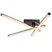 LED DECKENLEUCHTE Stahl Kristall Grau - Grau, Metall (77/51/13cm)