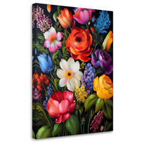 WANDBILD bunte blumen natur botanik - Multicolor, Textil (40/60cm) - Feeby