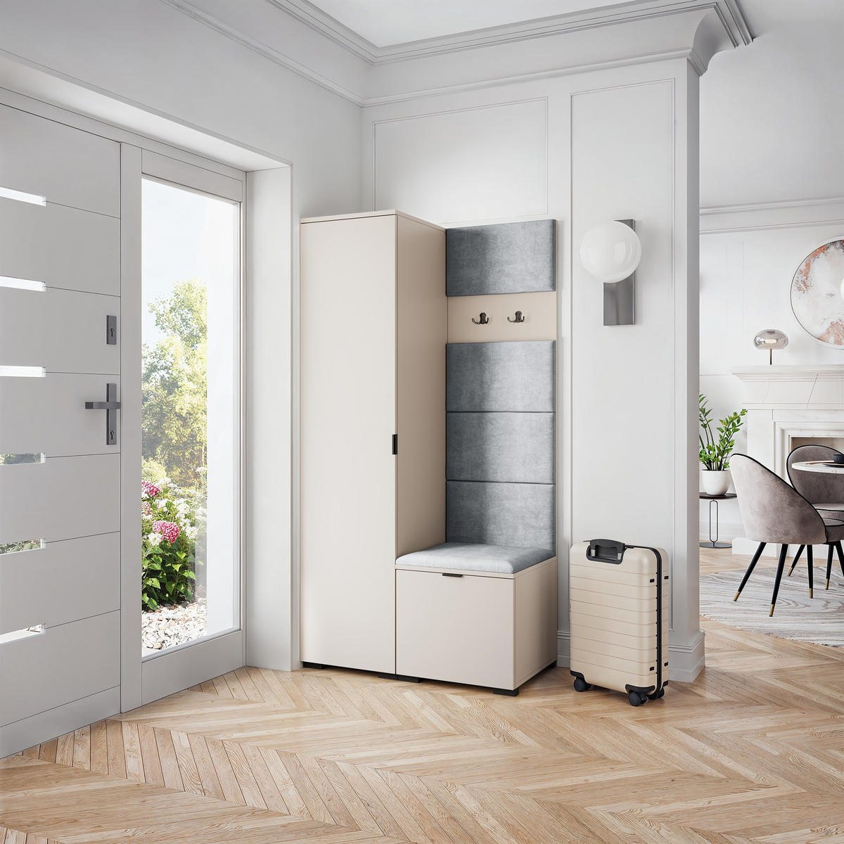 GARDEROBENSCHRANK LORI 95/181/51 cm Modern Kaschmir - Kaschmir, Holzwerkstoff (95/181/51cm) - MASSENO