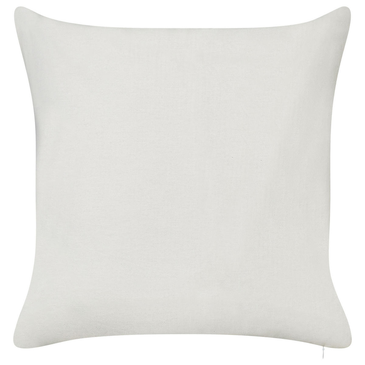 Dekokissen 2er-Set Weiß 45/45 cm Zaleya - Weiß/Grün, Naturmaterialen (45/45cm) - Beliani