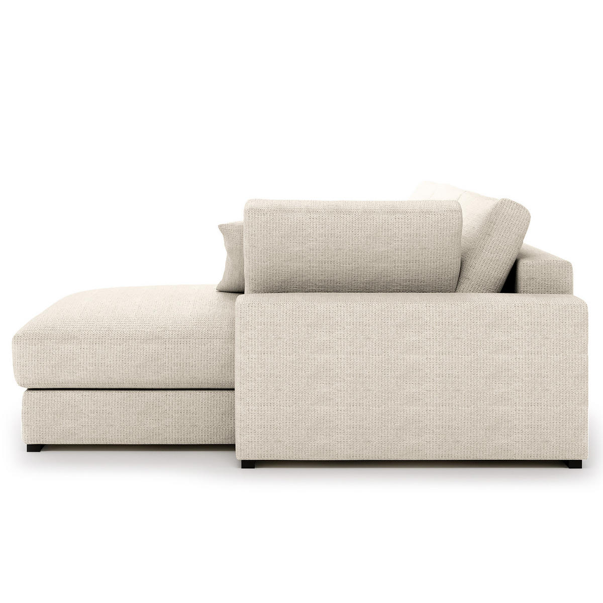 ECKSOFA mit Longchair - Schwarz/Grau, Kunststoff/Textil (340/205cm) - home24