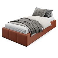 POLSTERBETT für Schlafzimmer Bett mit Stauraum Honigfarbe 90x200cm - Orange/Braun, Holzwerkstoff/Textil (90/200cm) - Muralo