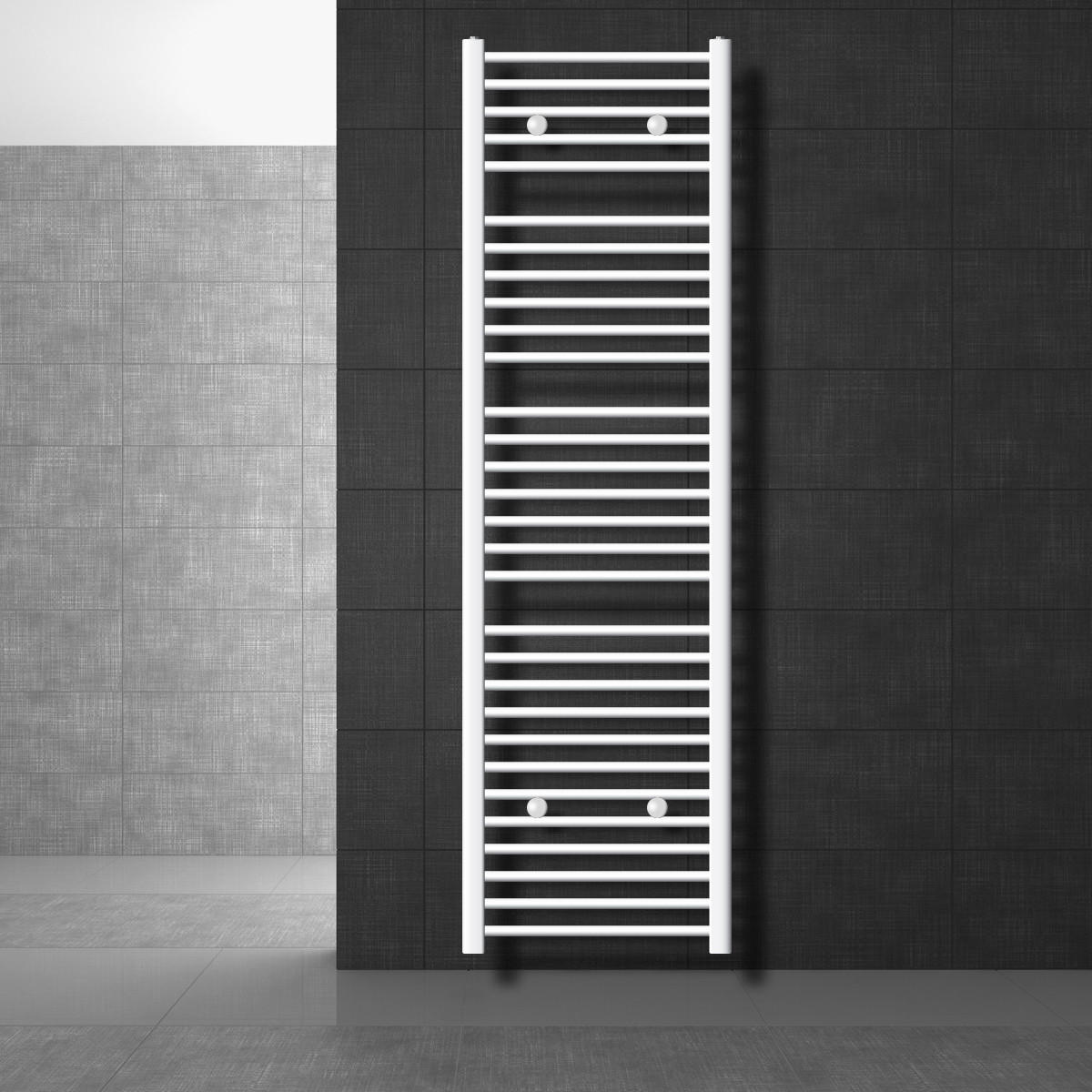 BADHEIZKÖRPER Sahara 500x1800 mm Weiß gebogen mit Seitenanschluss - Weiß, Metall (50/180/5cm) - LuxeBath
