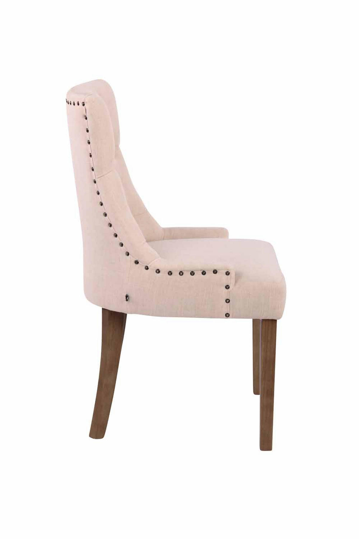 ESSZIMMERSTUHL Aboli, 2er Set Stoff, antik-hell Creme - Hellbraun/Naturfarben, Holz/Textil (55/92/58cm) - TPFLiving