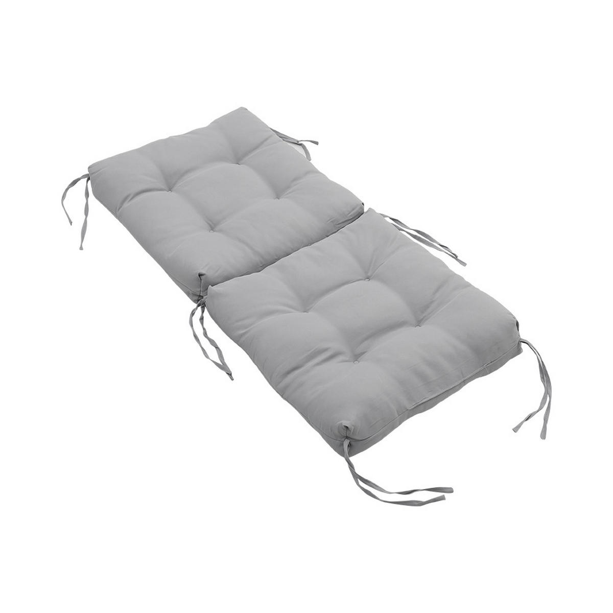 GARTENSTUHLAUFLAGE aus Polyester in Hellgrau mit tiefer Sitzfläche für Innen- und Außenmöbel 110 cm L x 50 cm - Grau, Textil (50/110cm) - Livingandhome
