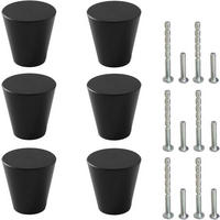SCHRANKKNOPF Schwarz 6er-Set 20x23 mm - Schwarz, Metall (2.3/2/2cm)