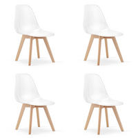 ESSZIMMERSTUHL 4-er Set KITO transparenter Sitz, natürliche Beine - Transparent/Naturfarben, Kunststoff (46/80/54.5cm) - Valora