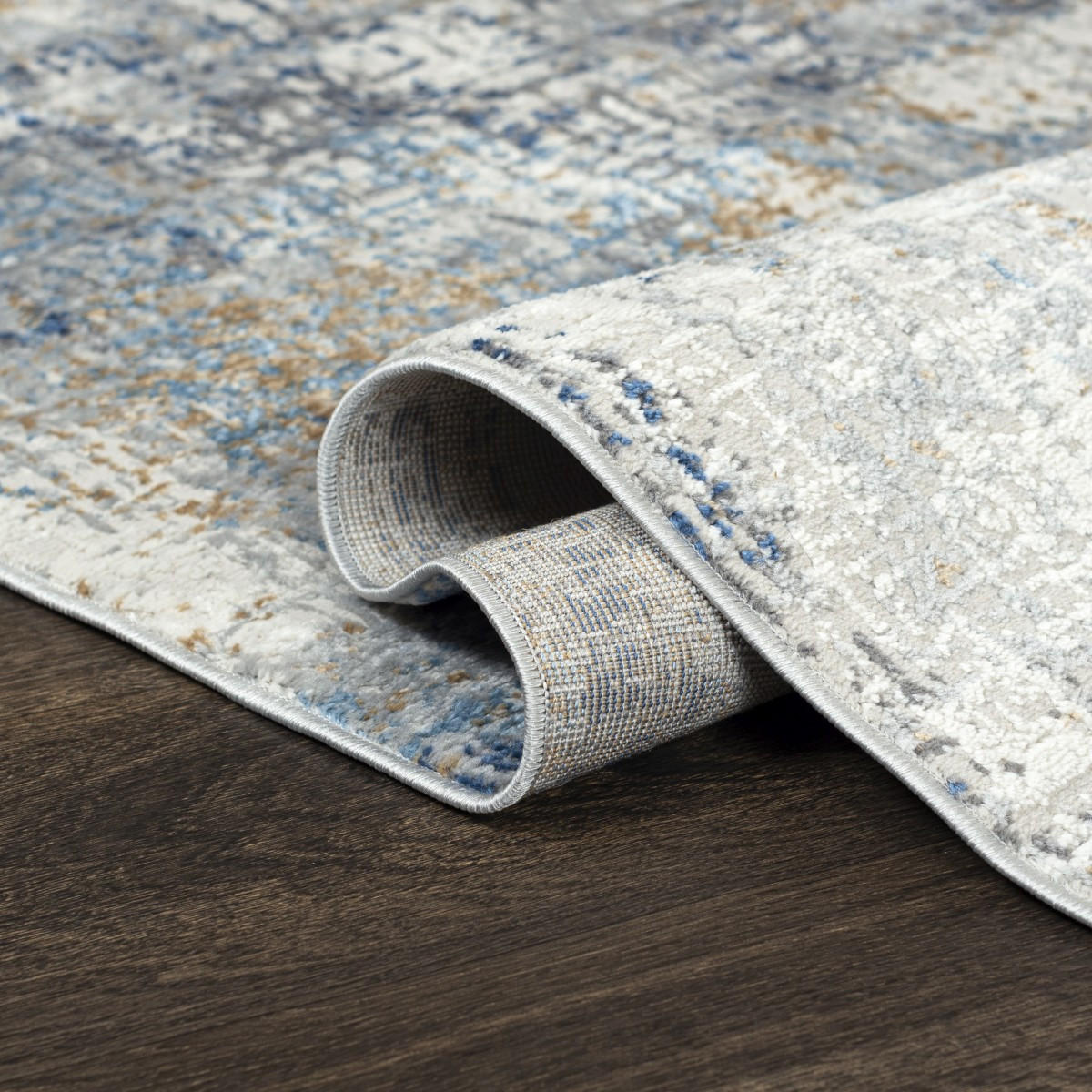 KOBEREC béžový grafitový krémový - 200 x 300 cm - modrosivá, textil (200/300cm) - Mazovia
