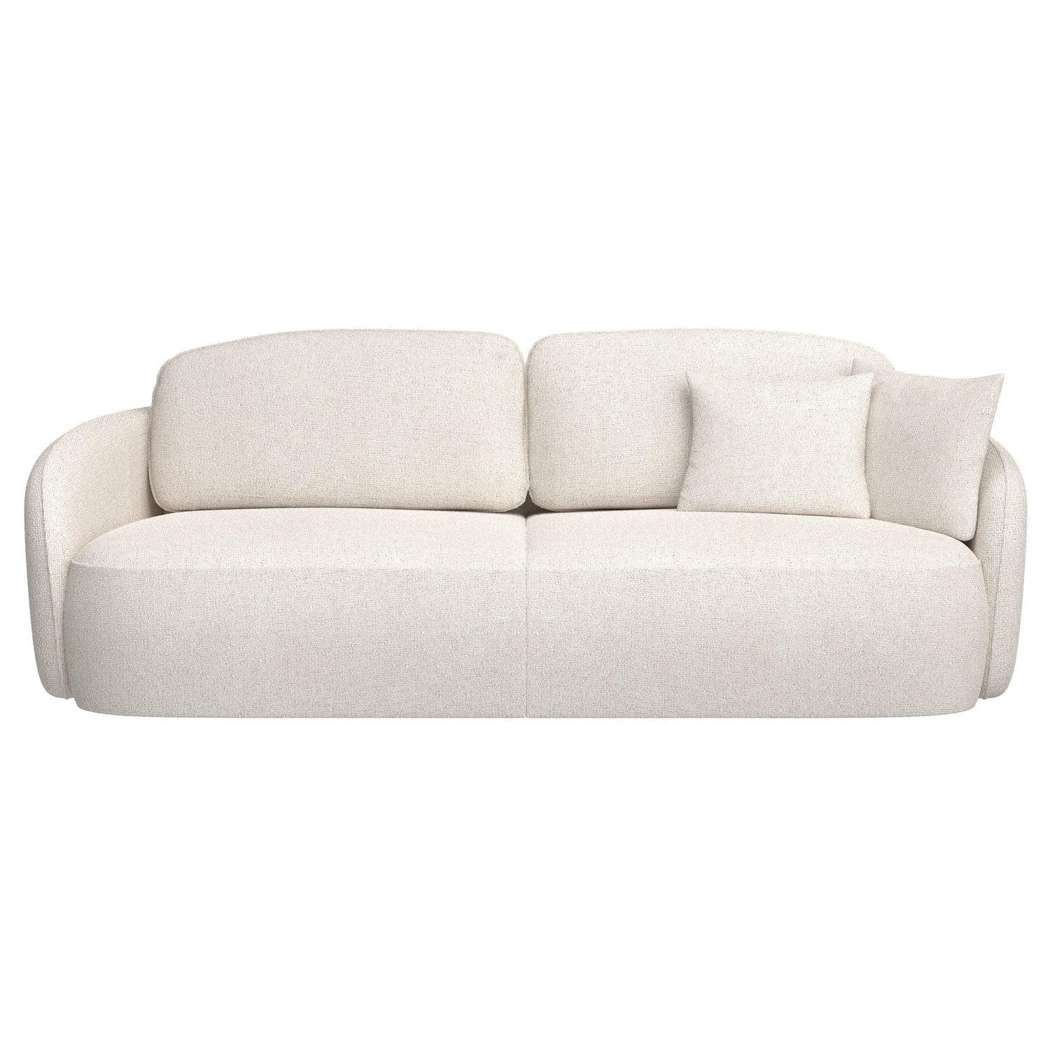 3-SITZER-SOFA Savoy Cremeweiß mit Schlaffunktion - Creme/Schwarz, Kunststoff/Textil (254/96/105cm) - Selsey
