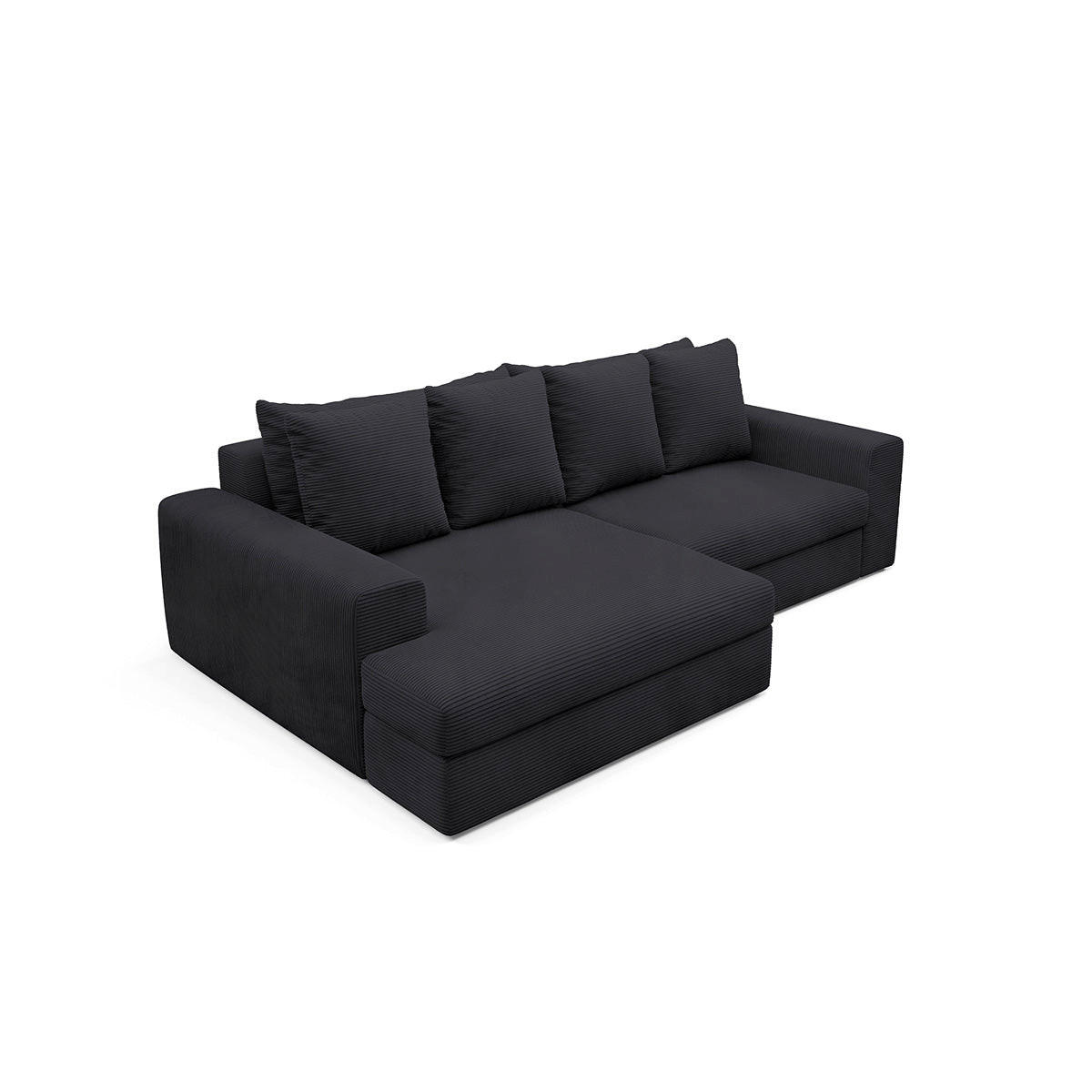 ECKSOFA Paola 3 Sitzplätze Schwarz - Schwarz, Holz (272/167cm) - Petits-meubles