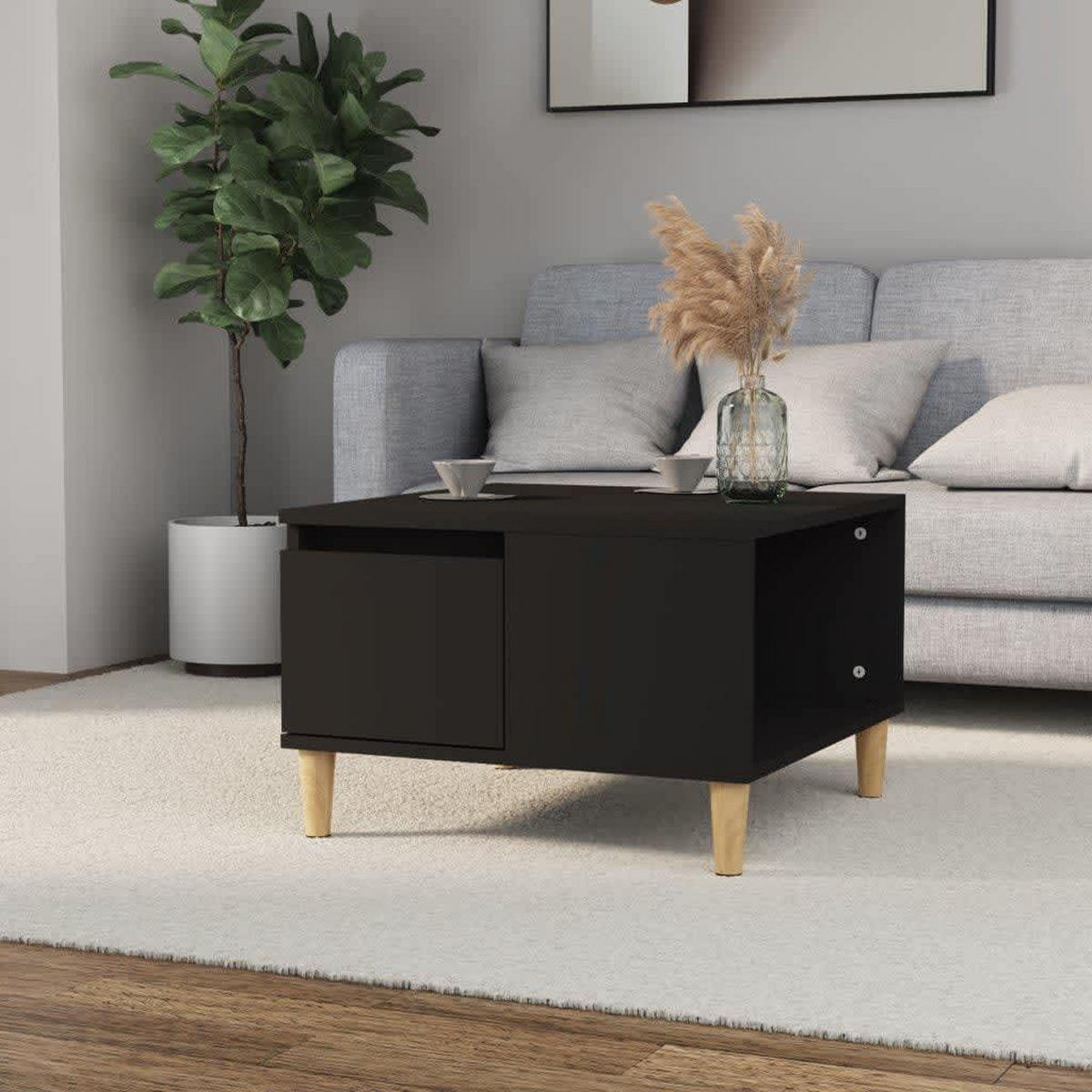COUCHTISCH Schwarz 55x55x36,5 cm Holzwerkstoff - Schwarz, Holzwerkstoff (55/55/36.5cm) - furnicato
