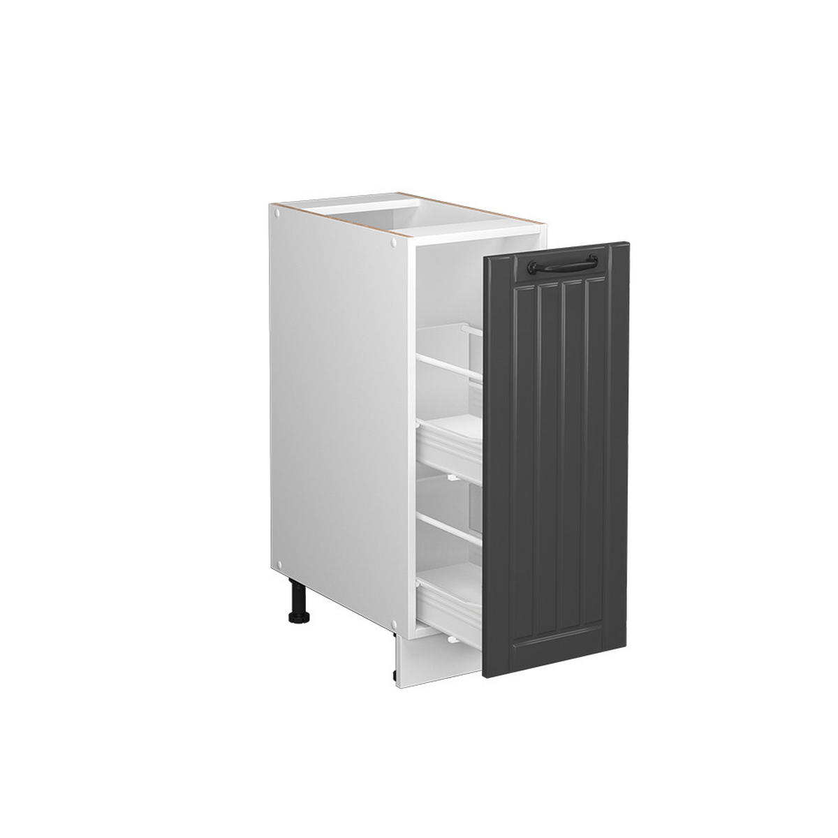 APOTHEKERSCHRANK Fame-Line Anthrazit Landhaus 30 cm, AP Eiche - Dunkelgrau/Anthrazit, Holzwerkstoff (30/82/60cm) - Vicco