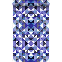 TAPETE kubistisches Muster 53 cm x 10.05 m - Lila, Papier (53/1000cm) - Origin Wallcoverings
