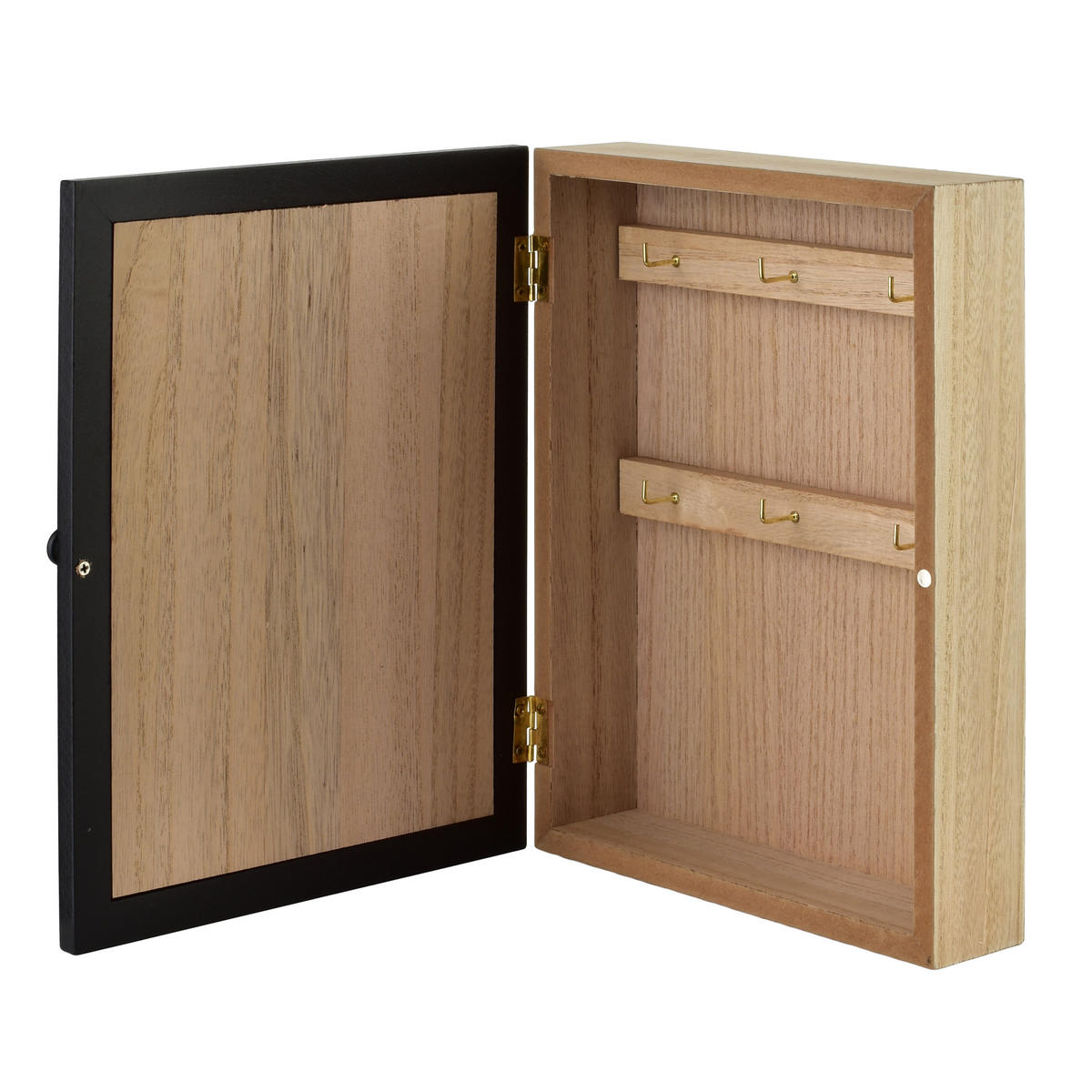 SCHLÜSSELKASTEN Stacy Schwarz 26x20x5,5 cm Holz - Schwarz, Holz (5.5/20/26cm) - Mondex