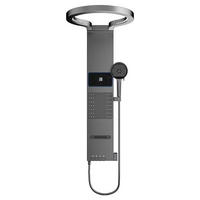 ÜBERKOPFBRAUSESET LED Digitalanzeige Wasserfall - Dunkelgrau, Metall (48.5/105.45/60.7cm) - Bextcok