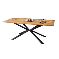 ESSTISCH YOSHA Holz - Schwarz/Naturfarben, Holz (220/95/76cm) - KAWOLA