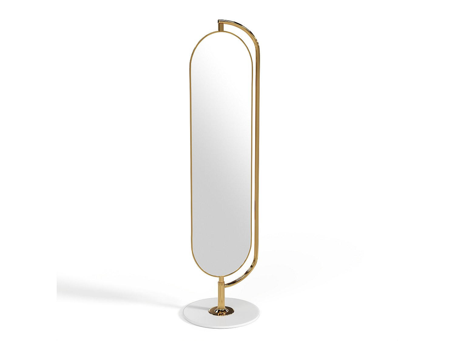 STANDSPIEGEL mit Füßen - 45 cm x 45 cm - Metall - Goldfarben - TOMONO - Goldfarben, Metall (45/172/45cm) - Vente-Unique