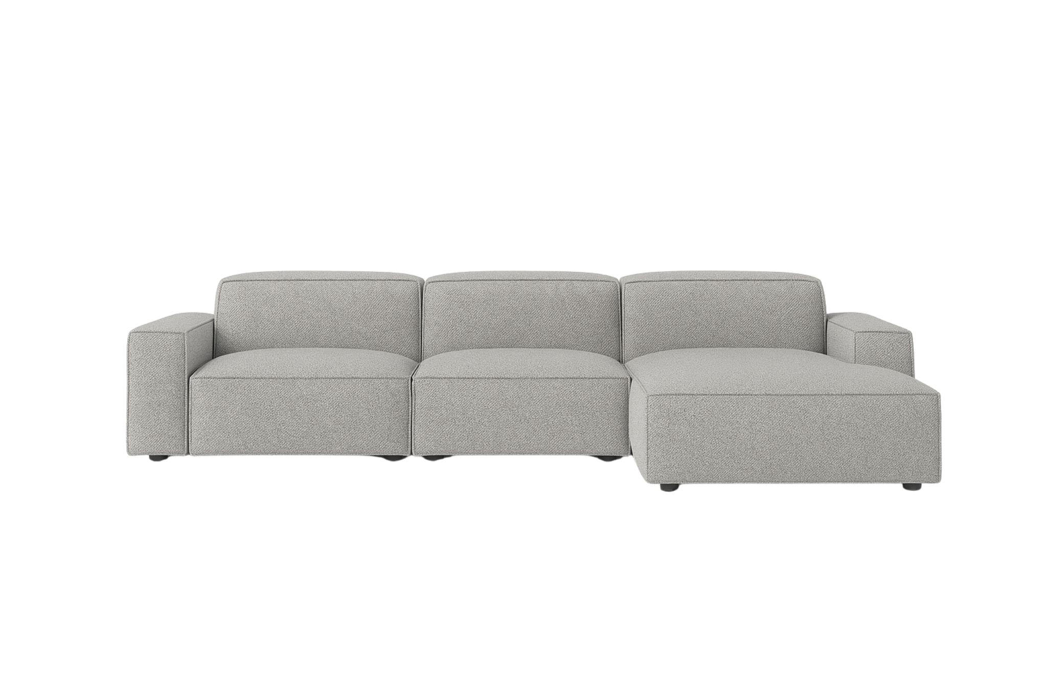 ECKSOFA Cursal L-Form, Stoff Artico, Cement, Rechts - Grau, Holz (284/166cm) - Kaiser Möbel