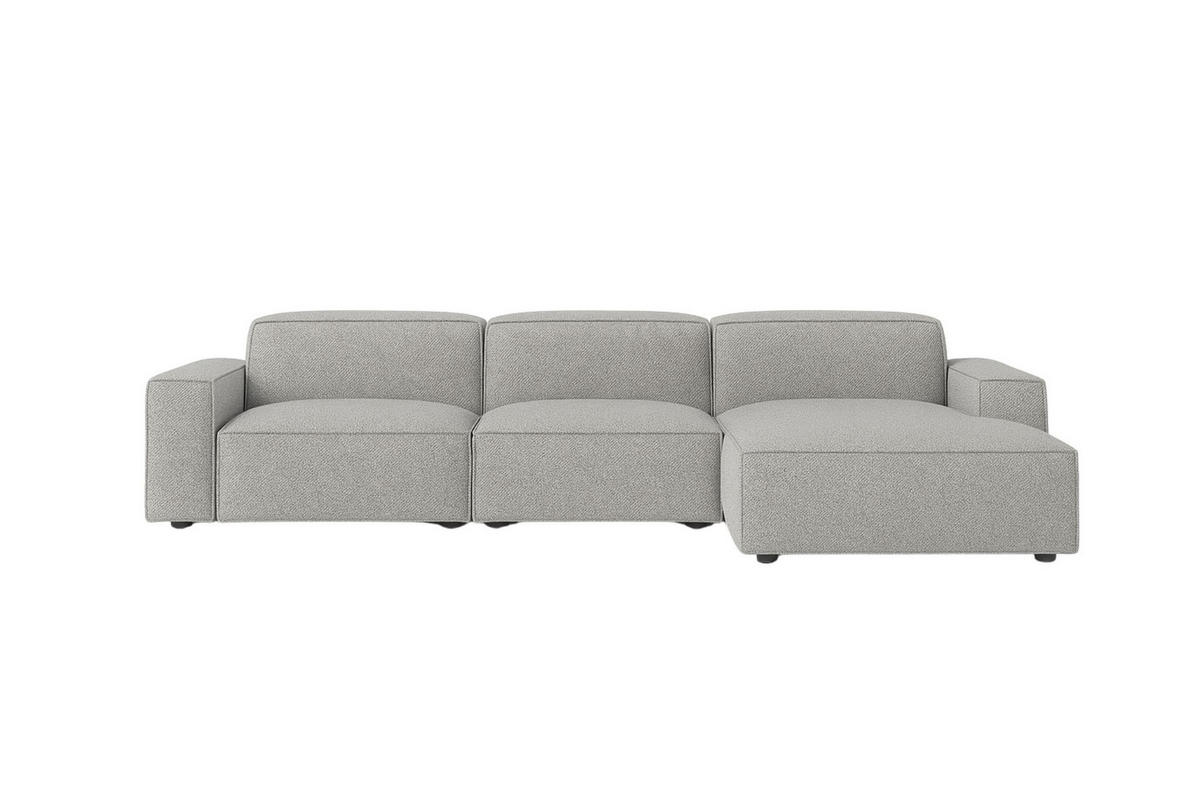 ECKSOFA Cursal L-Form, Stoff Artico, Cement, Rechts - Grau, Holz (284/166cm) - Kaiser Möbel