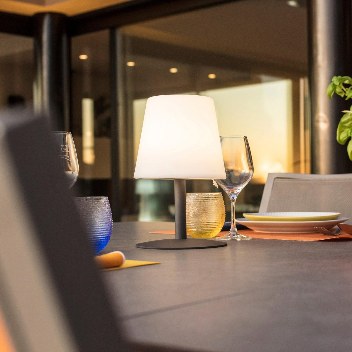 STANDY H25CM Kabellose Tischleuchte - Grau, Metall (18/16/26cm) - Lumisky