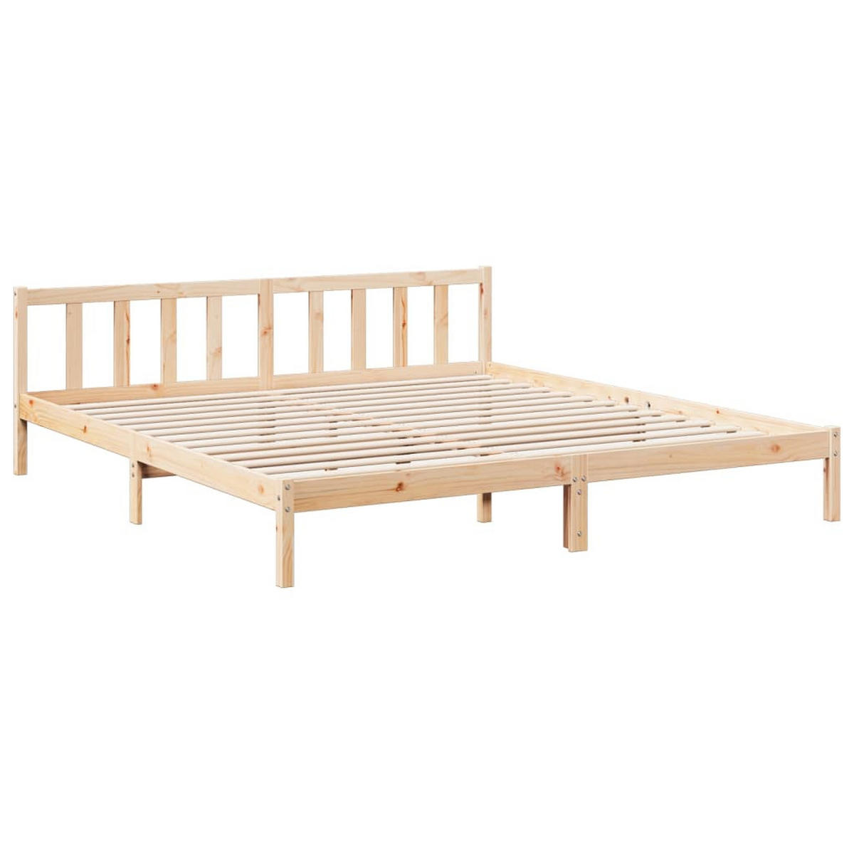 MASSIVHOLZBETT Extra Lang Ohne Matratze 180/220 Kiefernholz - Braun, Holz (180/220cm) - vidaXL