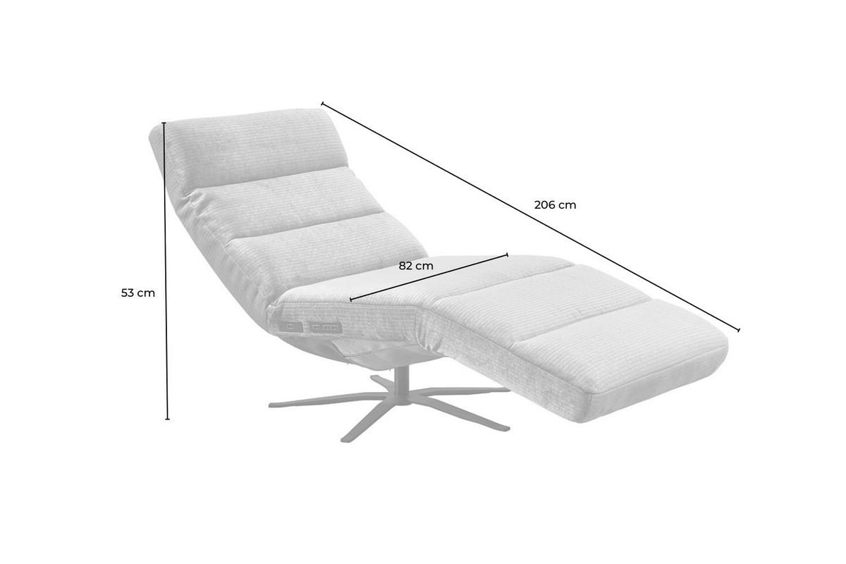 RELAXLIEGE ALINA Cremeweiß Cord - Creme/Schwarz, Textil/Metall (82/115/156cm) - KAWOLA