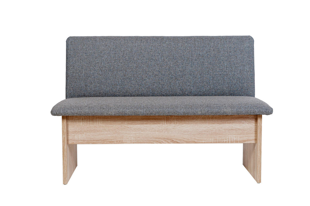 ECKBANK Die Vielseitige - Grau/Sonoma Eiche, Holzwerkstoff/Textil (145/185cm) - Kundler Home