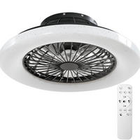 LED DECKENLEUCHTE MIT VENTILATOR Storm, Ø 50 cm, mit Fernbedienung, schwarz - Schwarz, Metall (50/50/17.5cm) - tectake