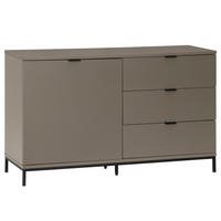KOMMODE - Metall / MDF - 120 cm - Taupe/Schwarz, Holzwerkstoff/Metall (120/74/40cm) - home24