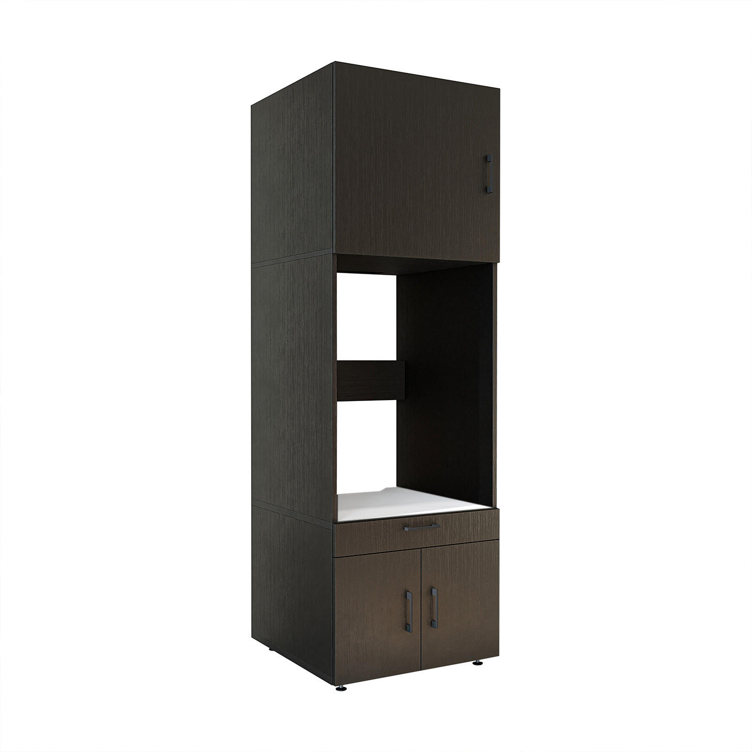 WASCHMASCHINENSCHRANK Serie 3 67cm Breit, 205cm Hoch - Schwarz, Holzwerkstoff (67/205/67cm)