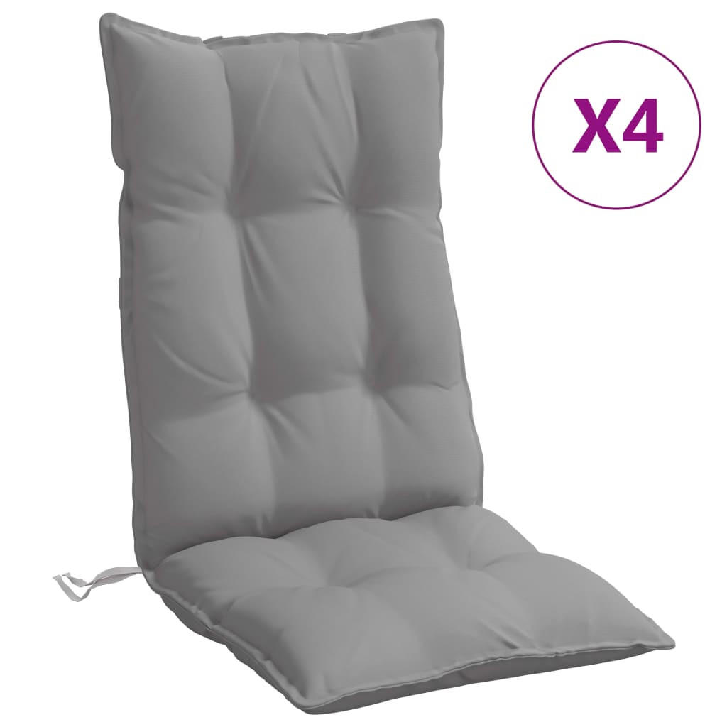 HOCHLEHNER-AUFLAGEN 4 Stk. Grau Oxford-Gewebe - Grau, Textil (50/7/120cm) - vidaXL