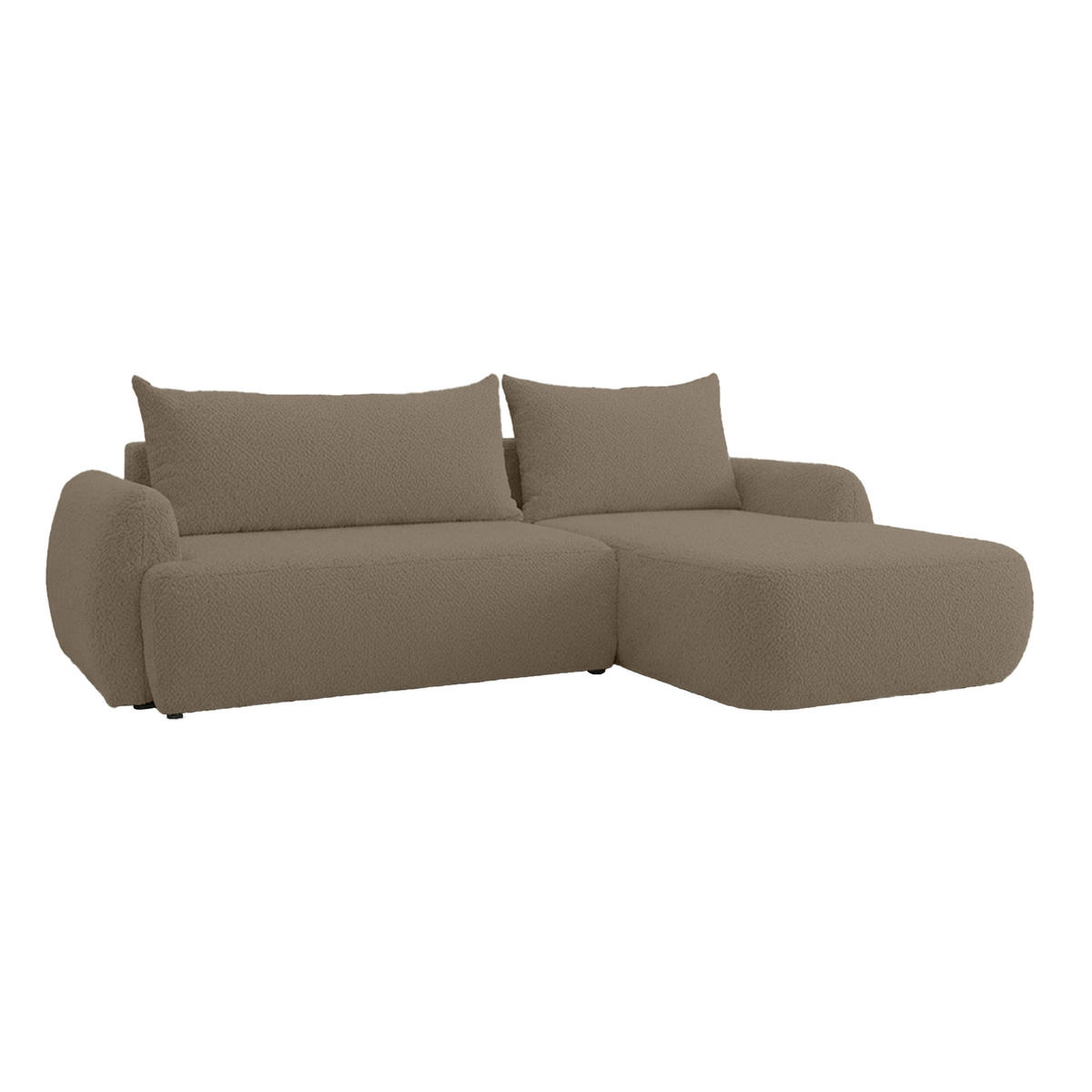 ECKSOFA MUNDUK II mit Schlaffunktion, Taupe - Taupe, Textil (260/184cm) - Fedve