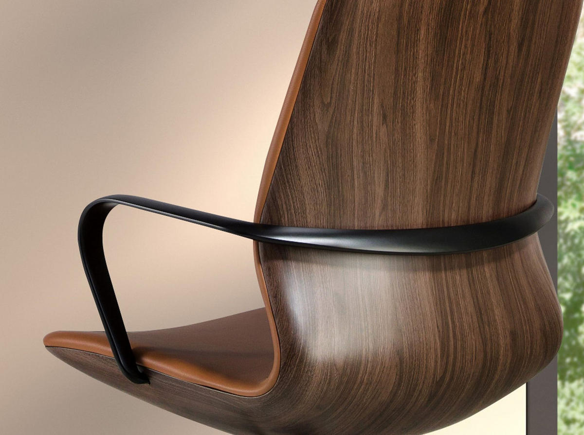 DREHSTUHL aus braunem Kunstleder 59/61/94 cm - Wengefarben/Schwarz, Leder/Kunststoff (59/94/61cm) - ANGEL CERDA