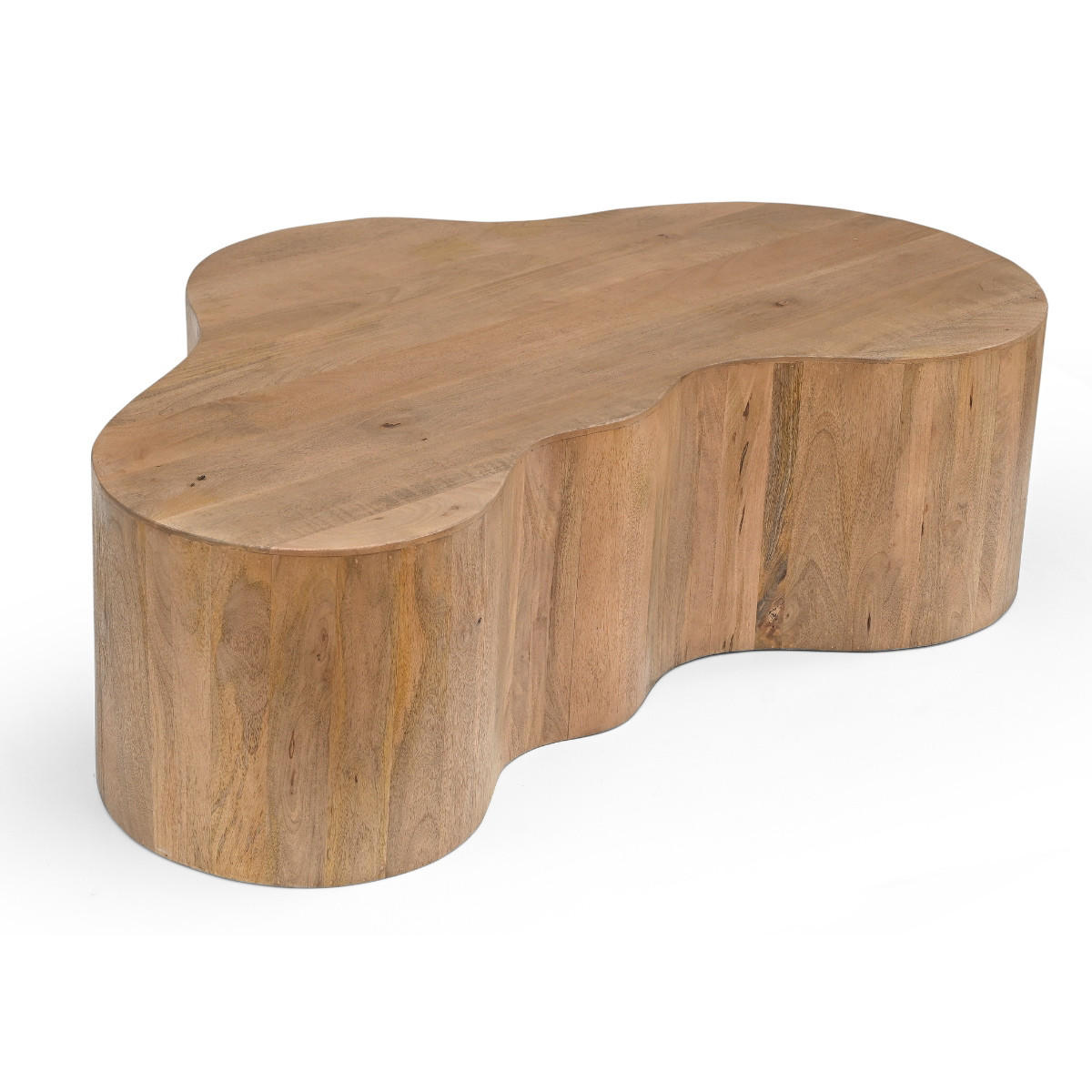 COUCHTISCH Organisch aus Mangoholz, natur - Braun, Holz (129/54/36cm) - Giga Meubel