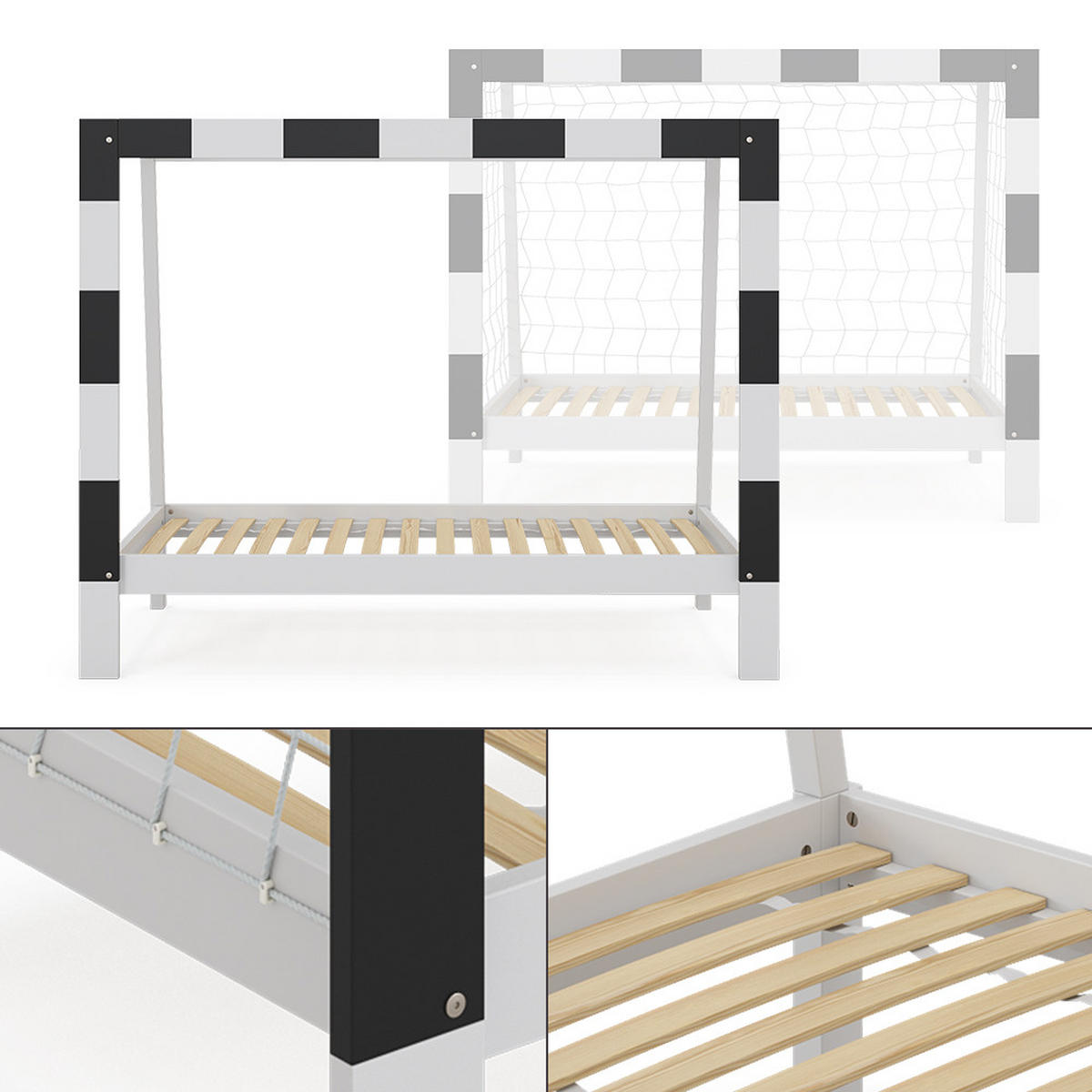 DĚTSKÁ POSTEL Fußballtor Bílá - bílá, dřevo - VitaliSpa