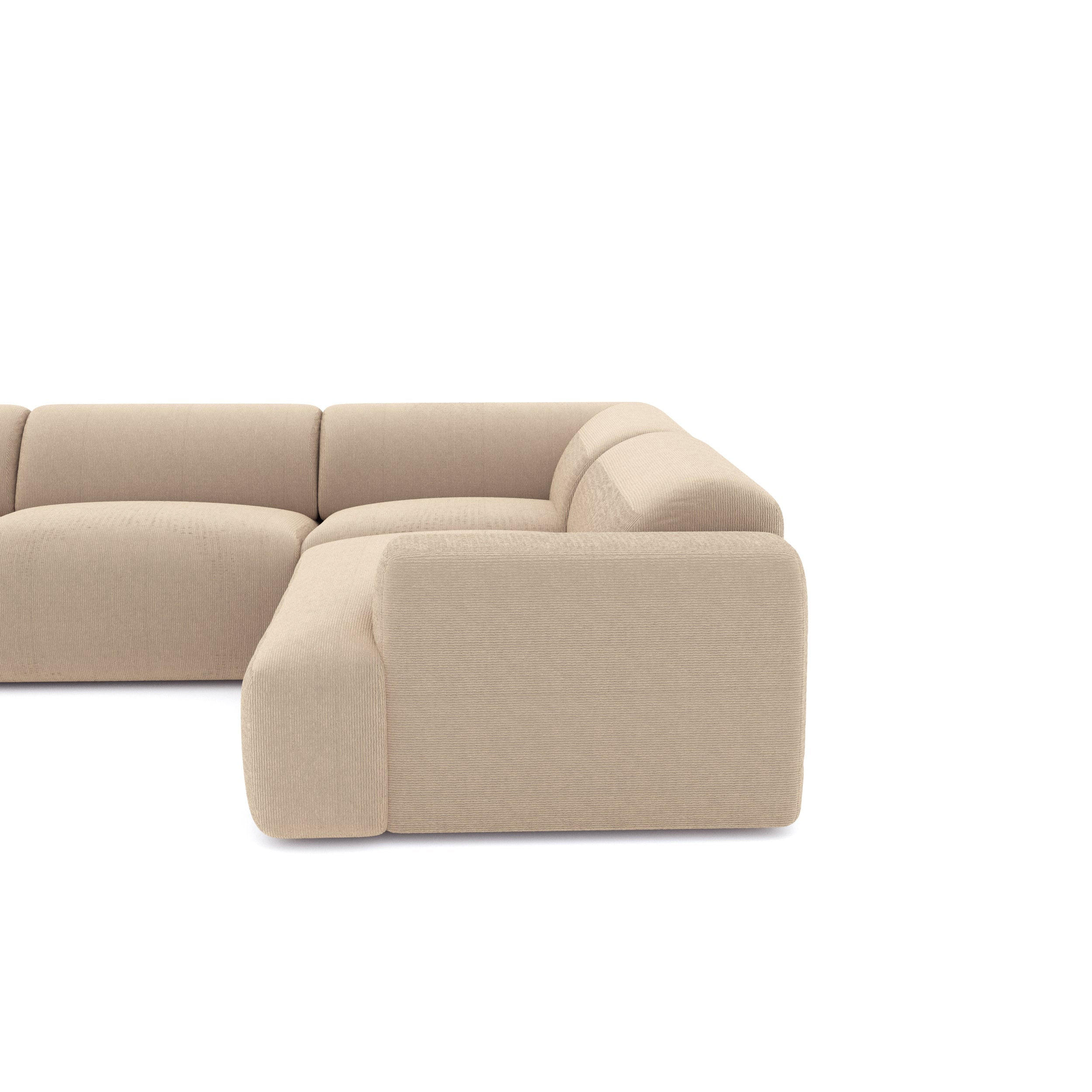 WOHNLANDSCHAFT Gerippter Samt Beige 354cm - Beige, Textil (354/73/200cm) - Sia Home