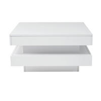 COUCHTISCH LED Quadratisch Weiß - Weiß, Holzwerkstoff (70/70/36cm) - ComfortXL