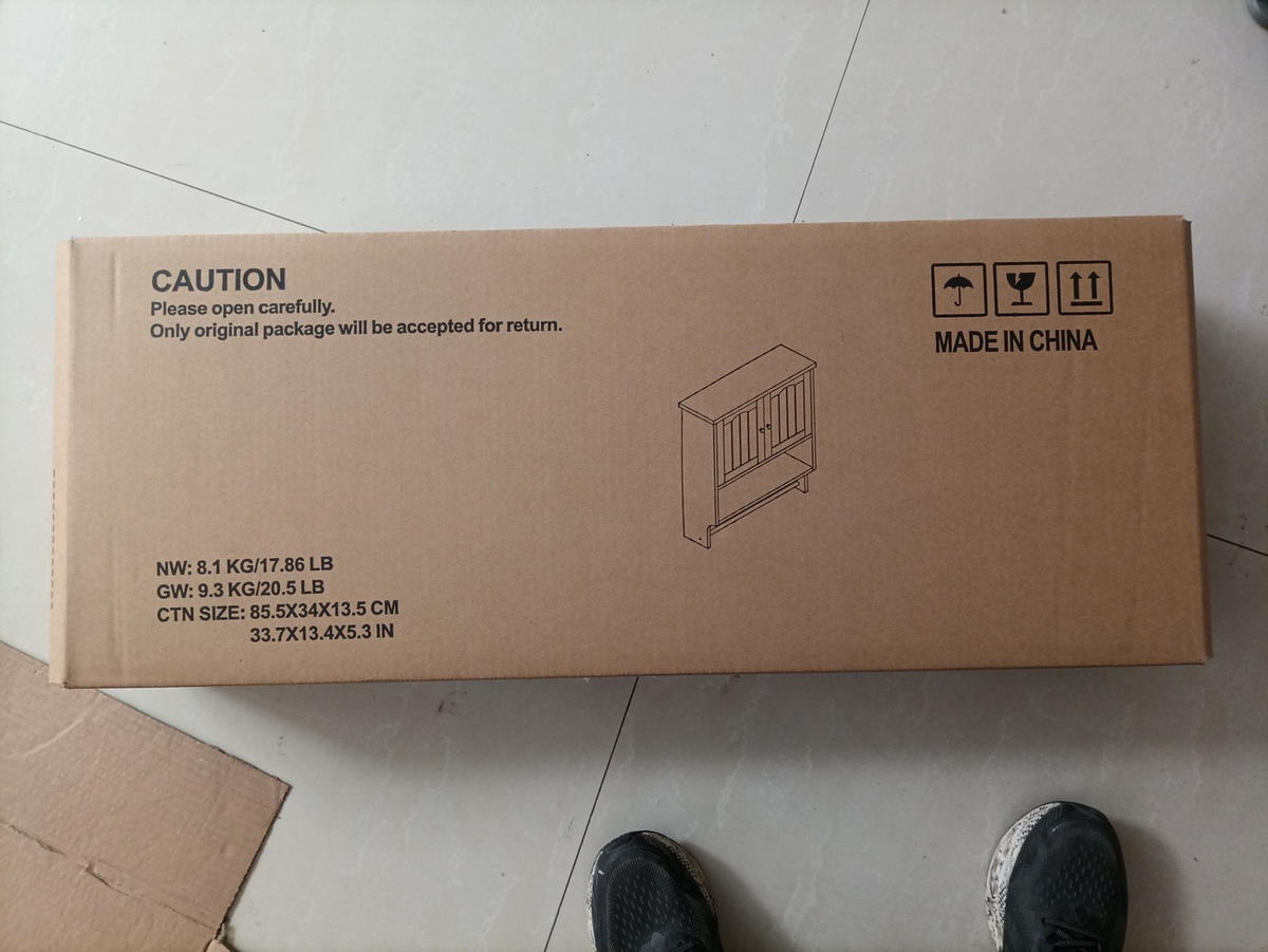 WANDSCHRANK Badezimmerschrank 56.8x19x70cm in Weiß mit verstellbaren Regalen - Weiß, Holzwerkstoff (56.8/70/19cm) - Modfu
