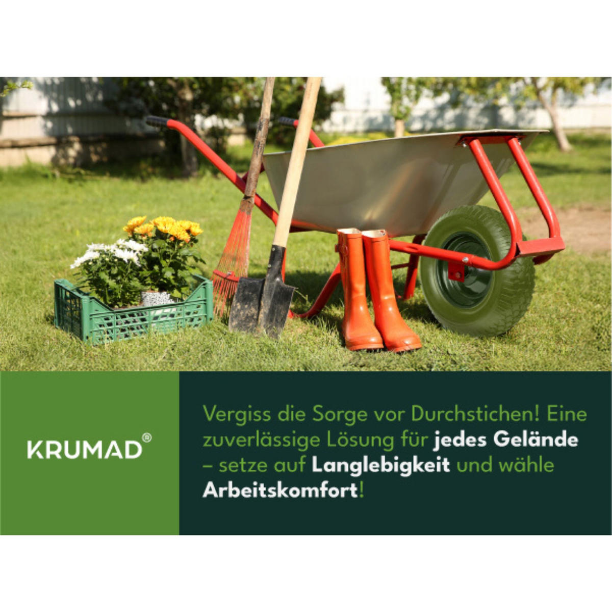 SCHUBKARRENRAD 2er Set Grün - Grün, Kunststoff (39/39/9.5cm) - KRUMAD