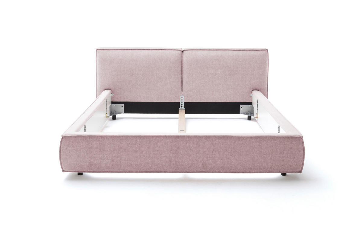 POLSTERBETT CARLO Pink Massivholz - Pink/Rosa, Textil (140/200cm) - KAWOLA