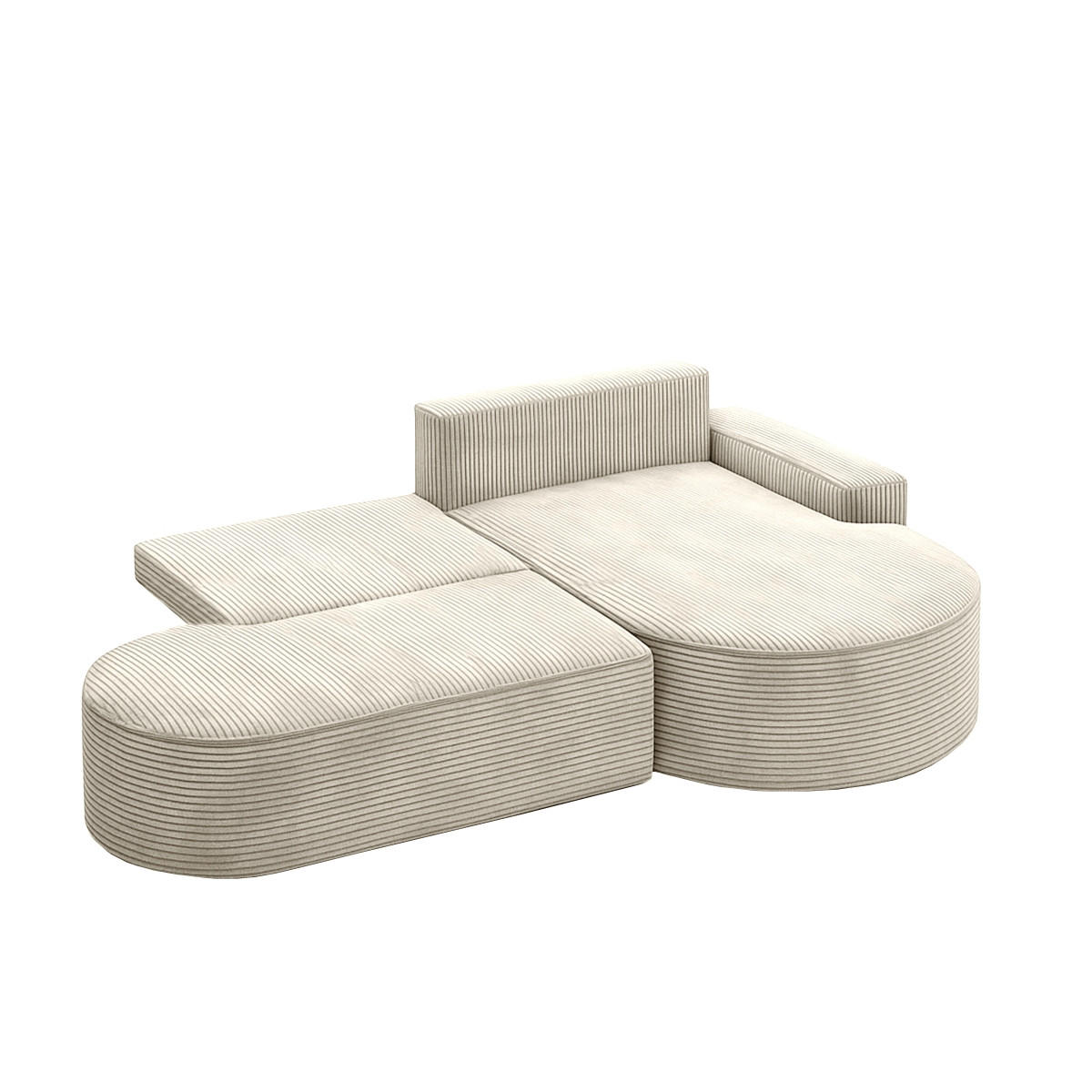 ECKSOFA Modena Pro - Komfort Und Stil Stoff Poso Beige Rechts - Beige, Holz (278/179cm) - Kaiser Möbel