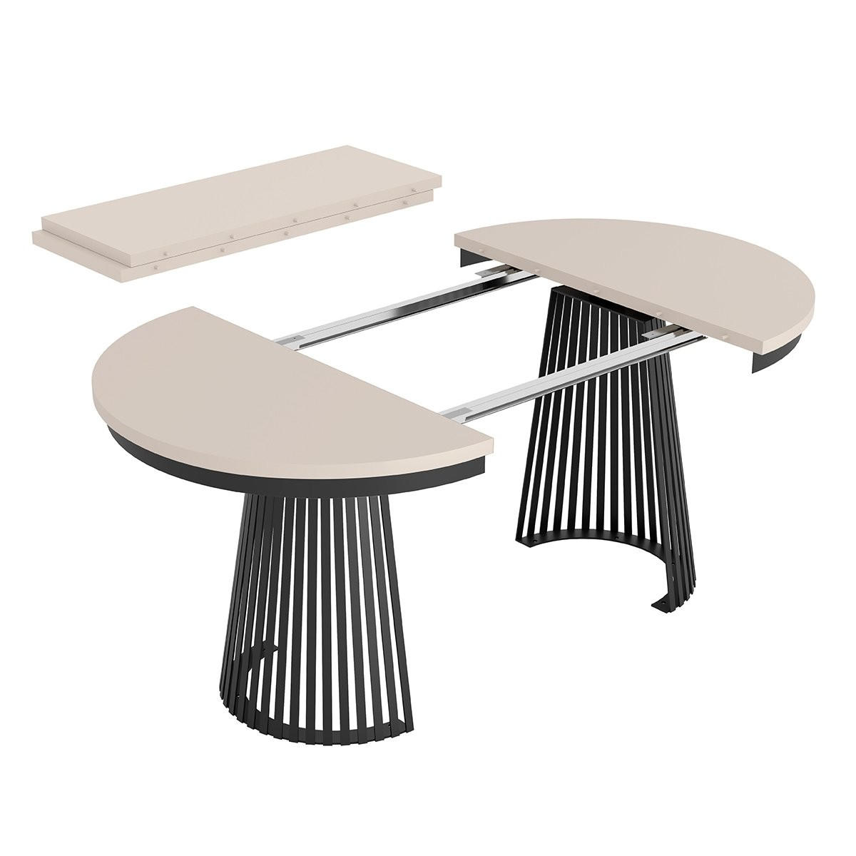 ESSTISCH TRAVIS Ausziehbar 100 - 180 / 100 x 76,6 cm - Kaschmir/Schwarz, Holz (100/100/76.6cm) - MASSENO