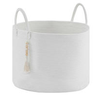 WÄSCHEKORB 65L Baumwollseil Weiß 50 x 33 cm - Weiß, Textil (50/33/50cm)