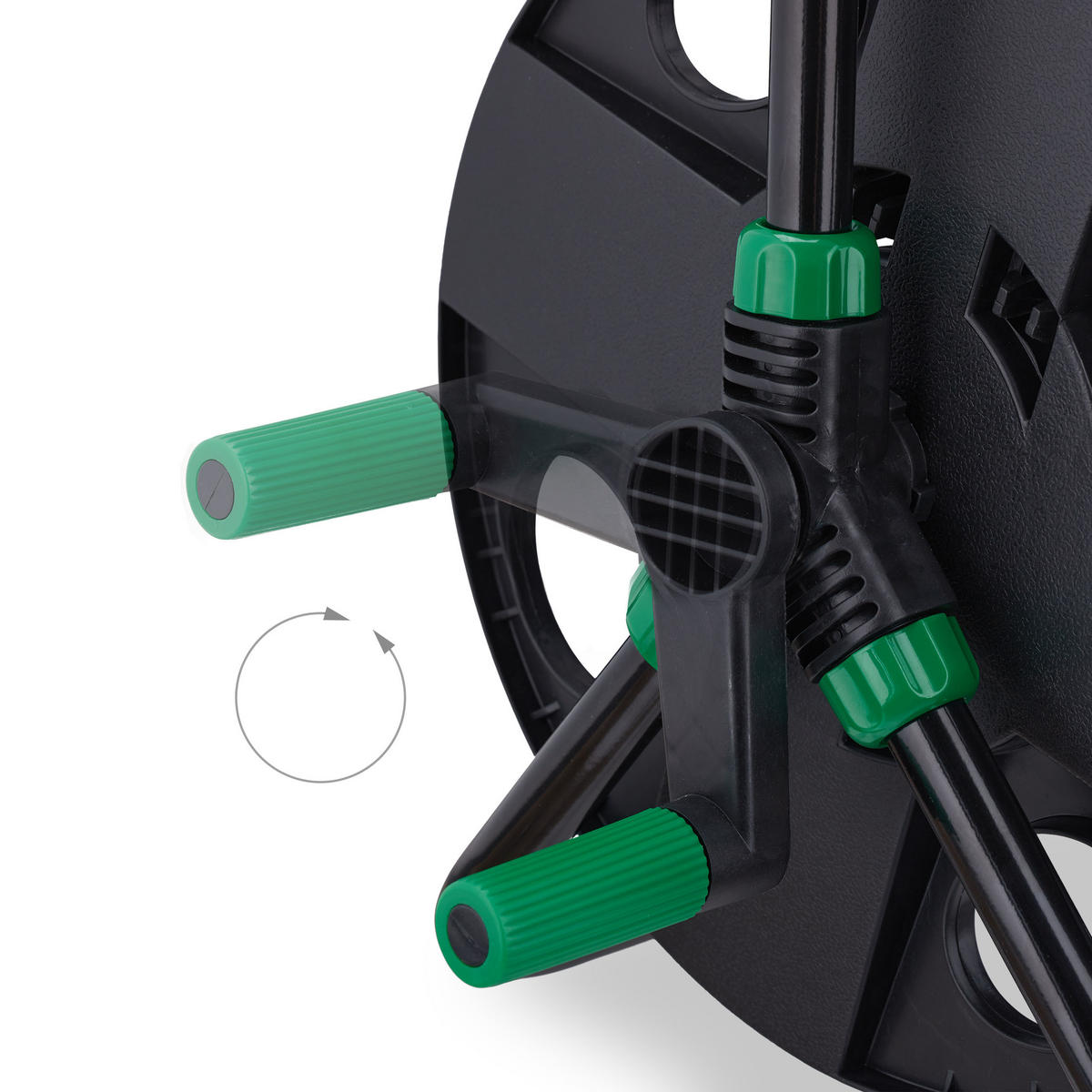 SCHLAUCHTROMMEL - Schwarz, Kunststoff/Metall (42/38/31cm) - Relaxdays