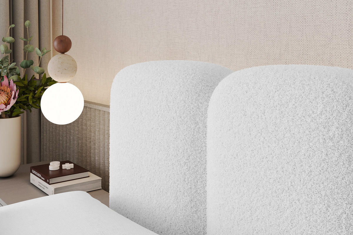 AMERICKÁ postel s úložným prostorem, matrací H4 a roštem – NINA-Z – 120 × 200 cm – bílá - bílá, kompozitní dřevo (120/200cm) - ALTDECOR